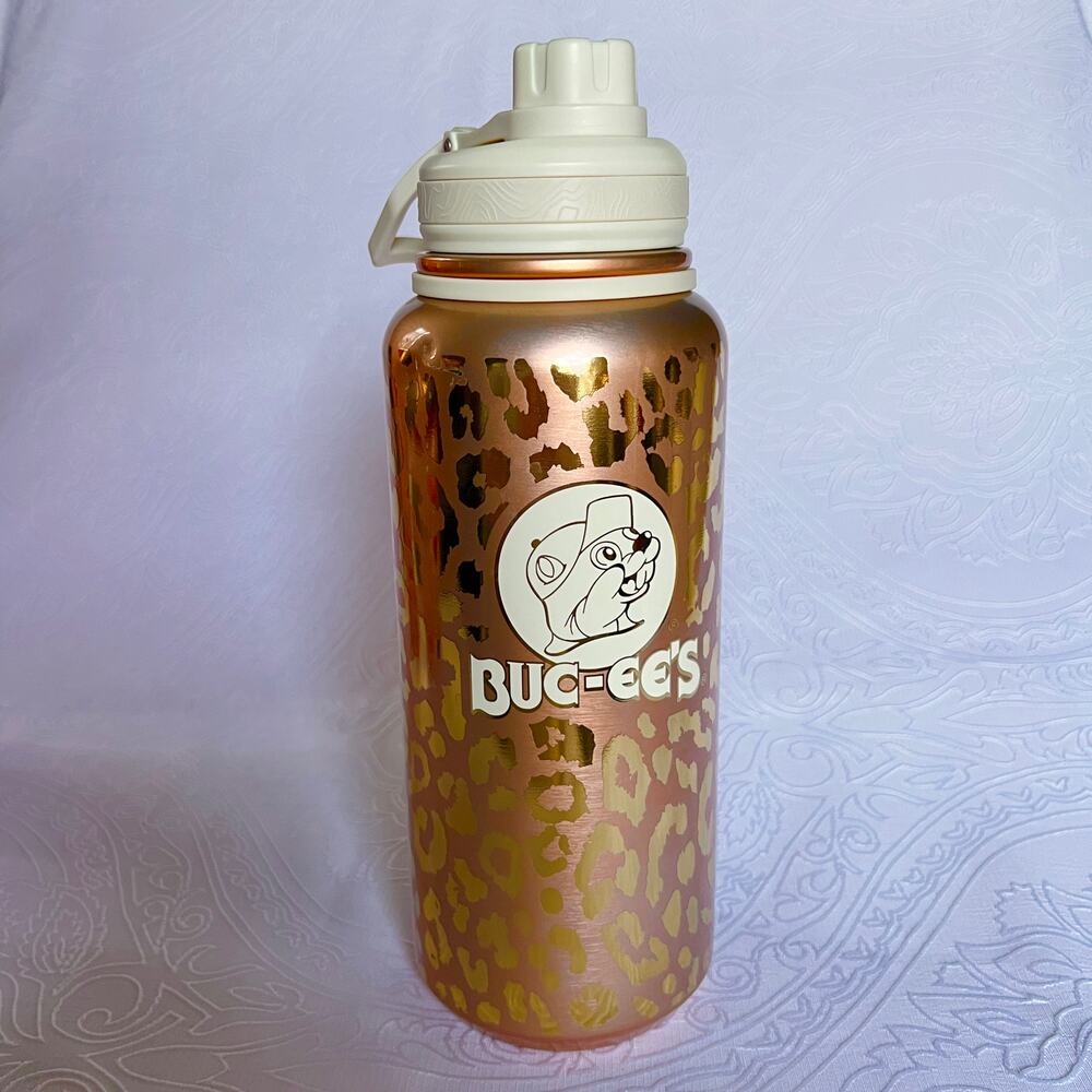 Bucees Gold Leopard Yukon Outfitters 32oz Tumbler Bottle Buc-ee's